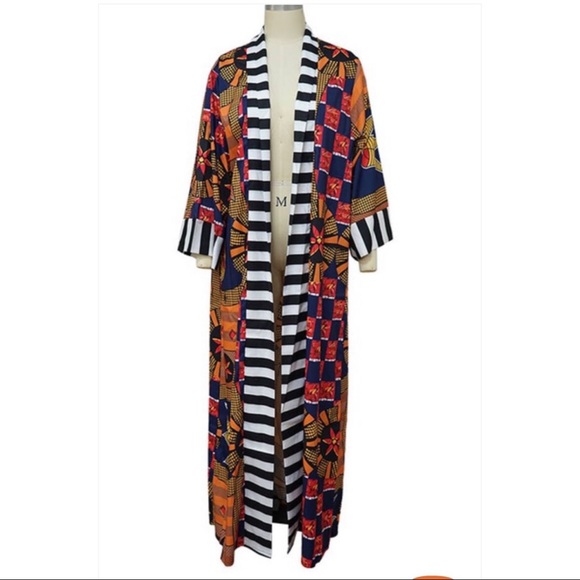 Tribal Orange Long Line Maxi Jacket - Picture 1 of 6